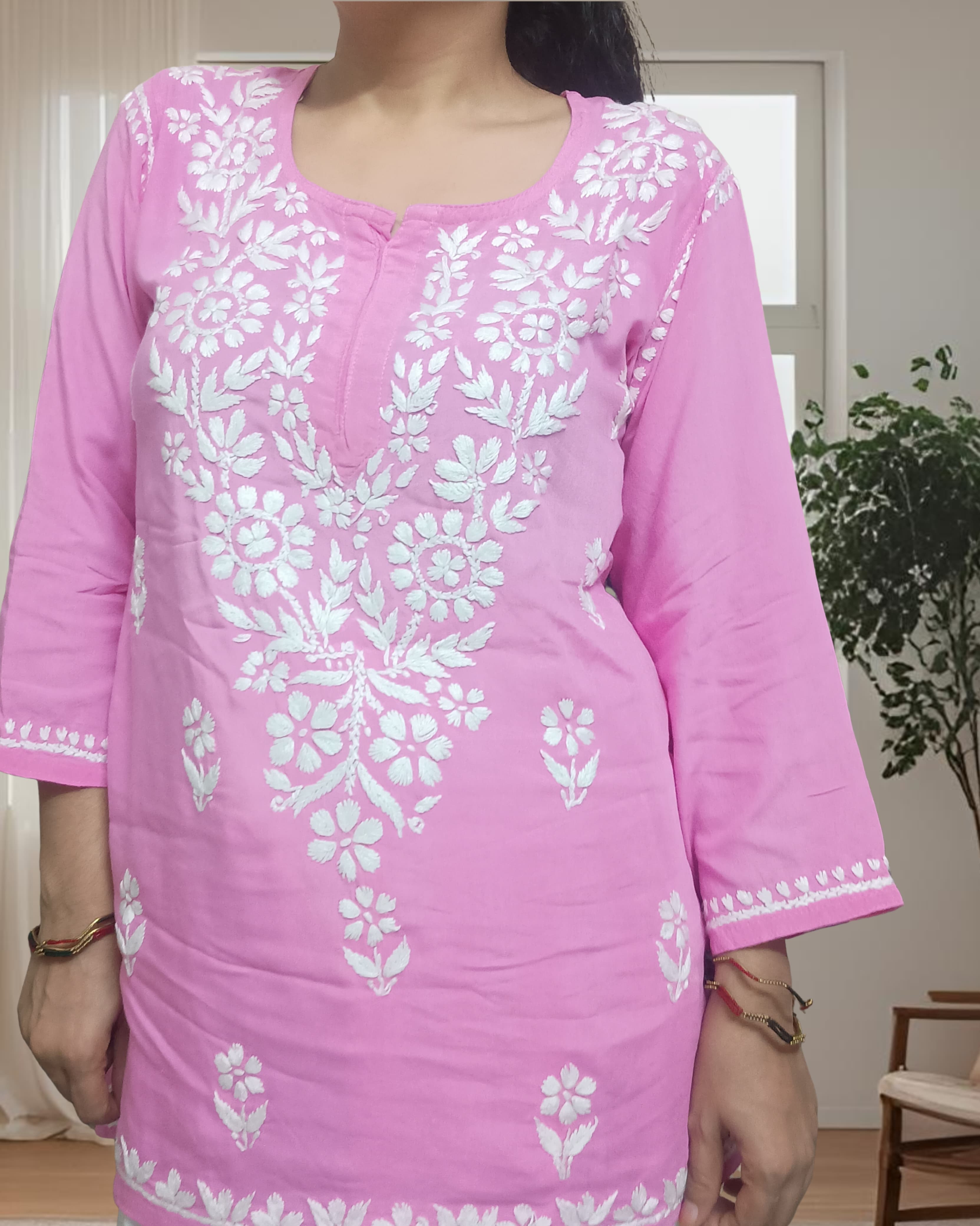 RUBINA DHOTI SET Lucknowi Chikankari view 3