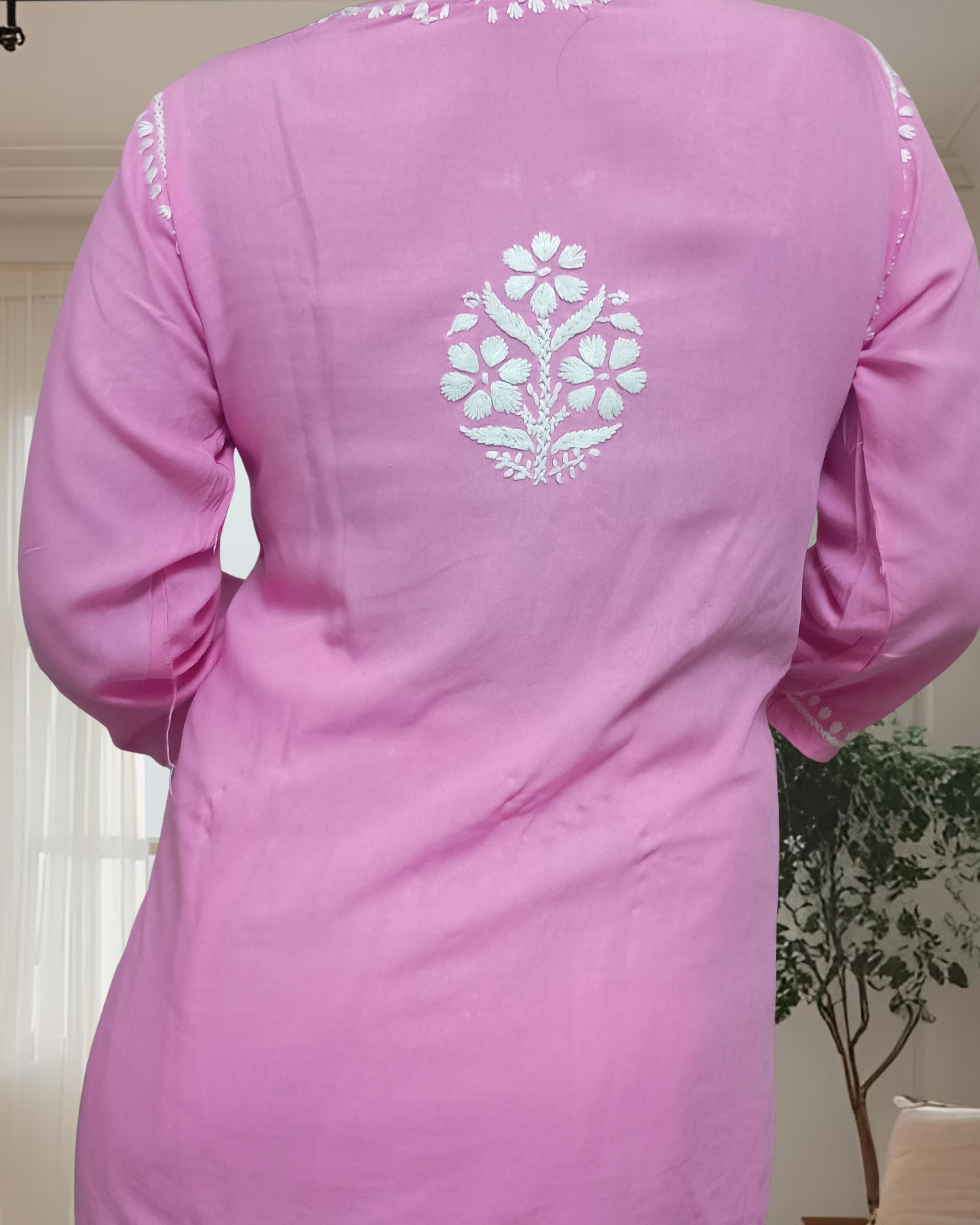 RUBINA DHOTI SET Lucknowi Chikankari view 5