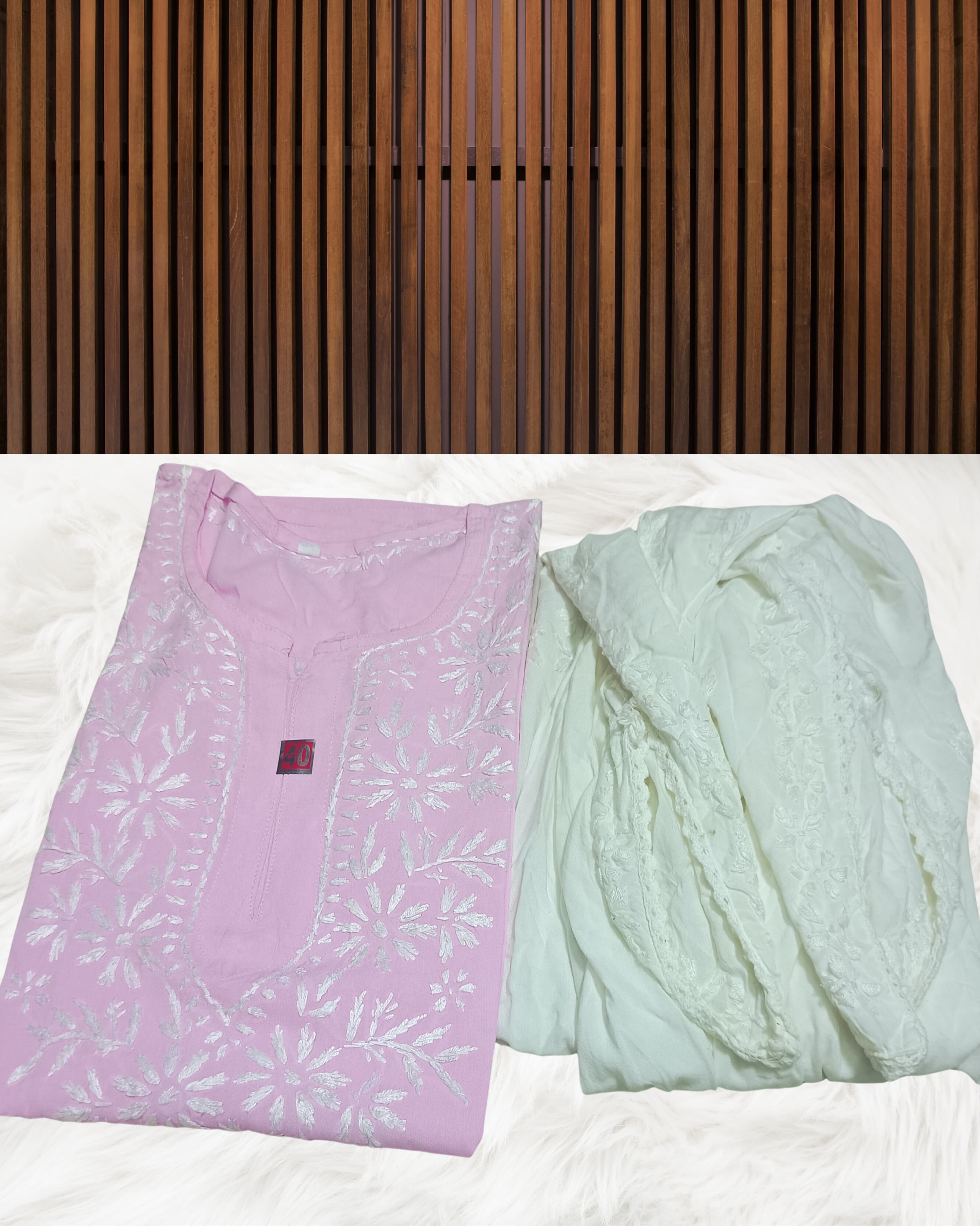 RUBINA DHOTI SET Lucknowi Chikankari view 7