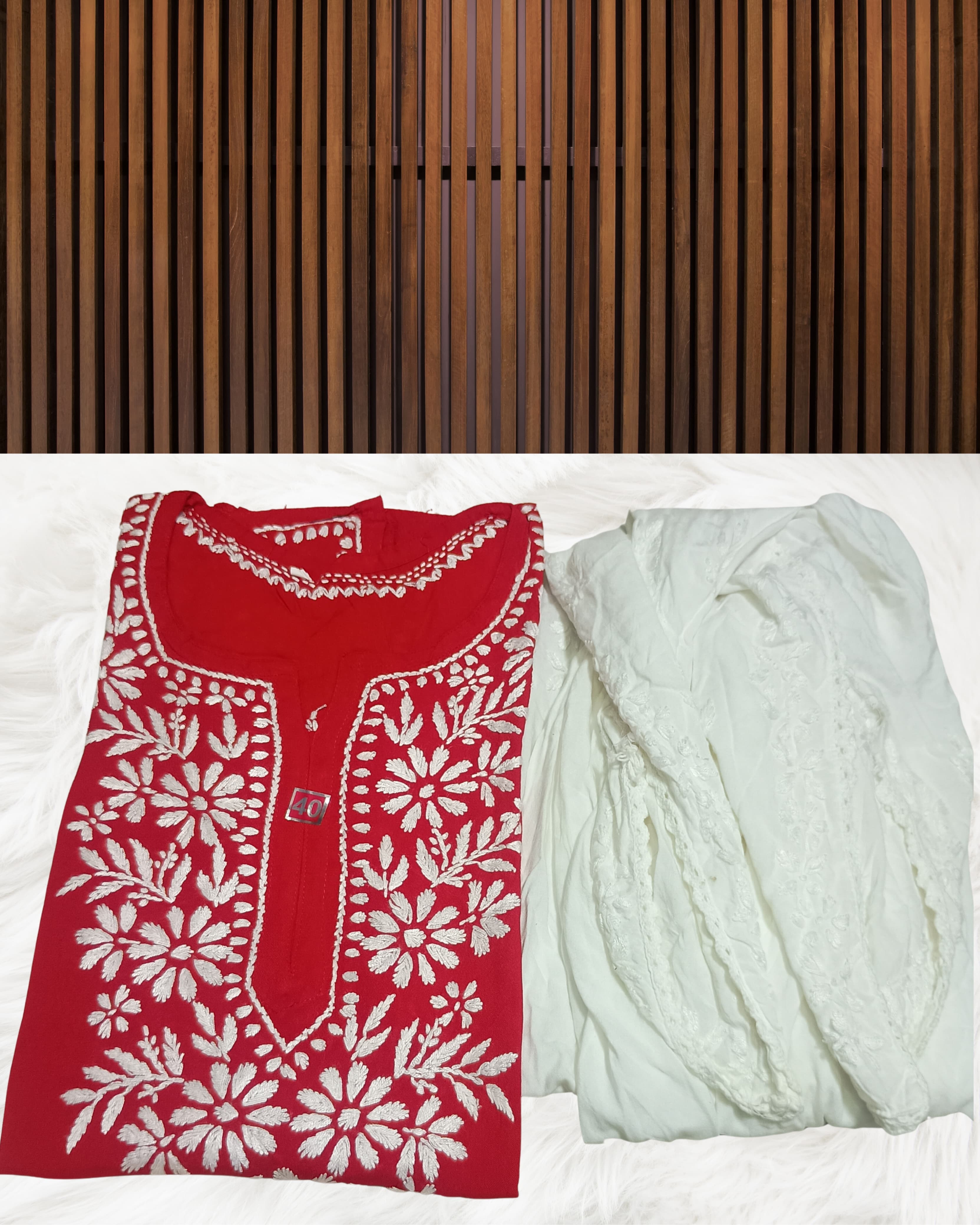 RUBINA DHOTI SET Lucknowi Chikankari view 8