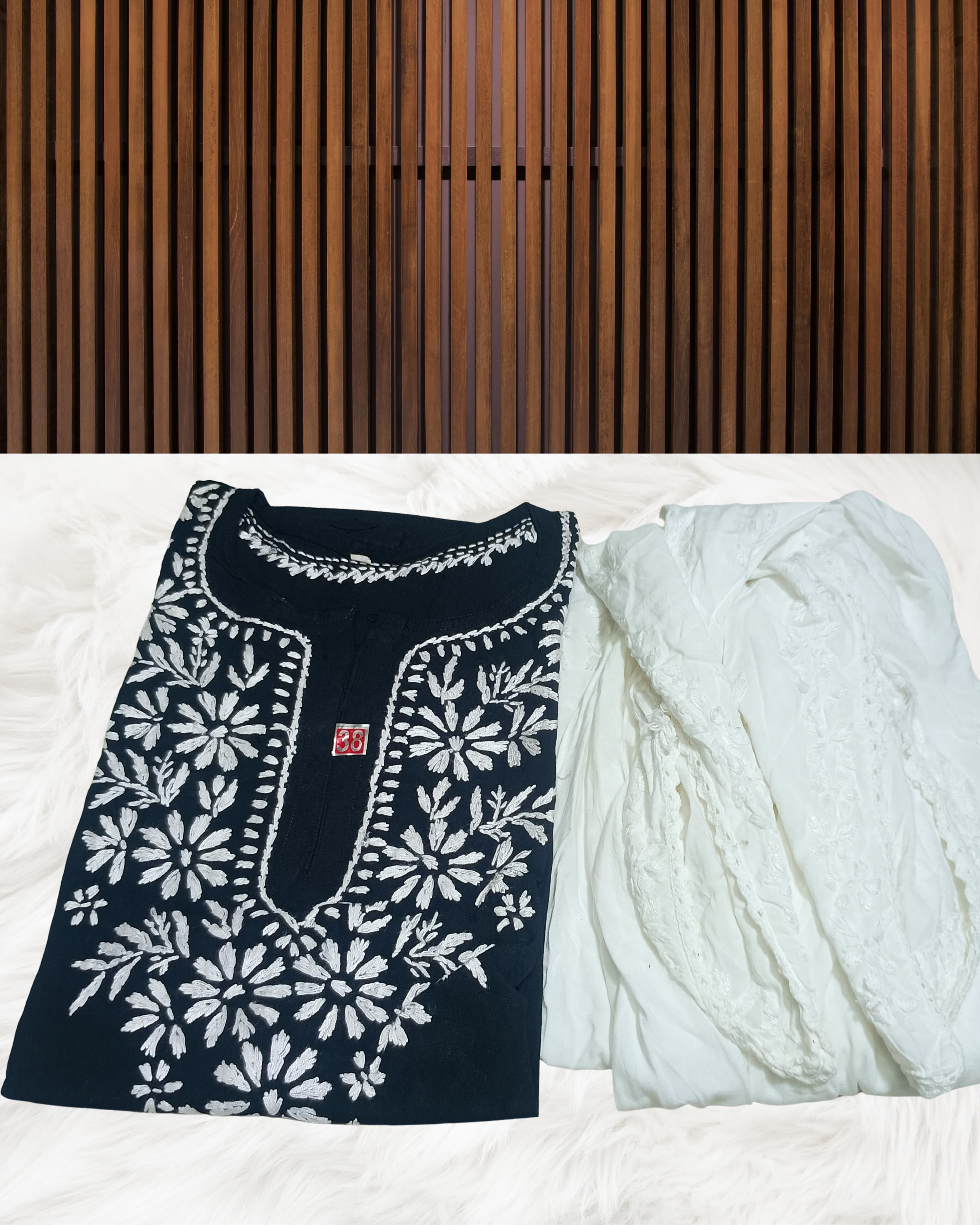 RUBINA DHOTI SET Lucknowi Chikankari view 9