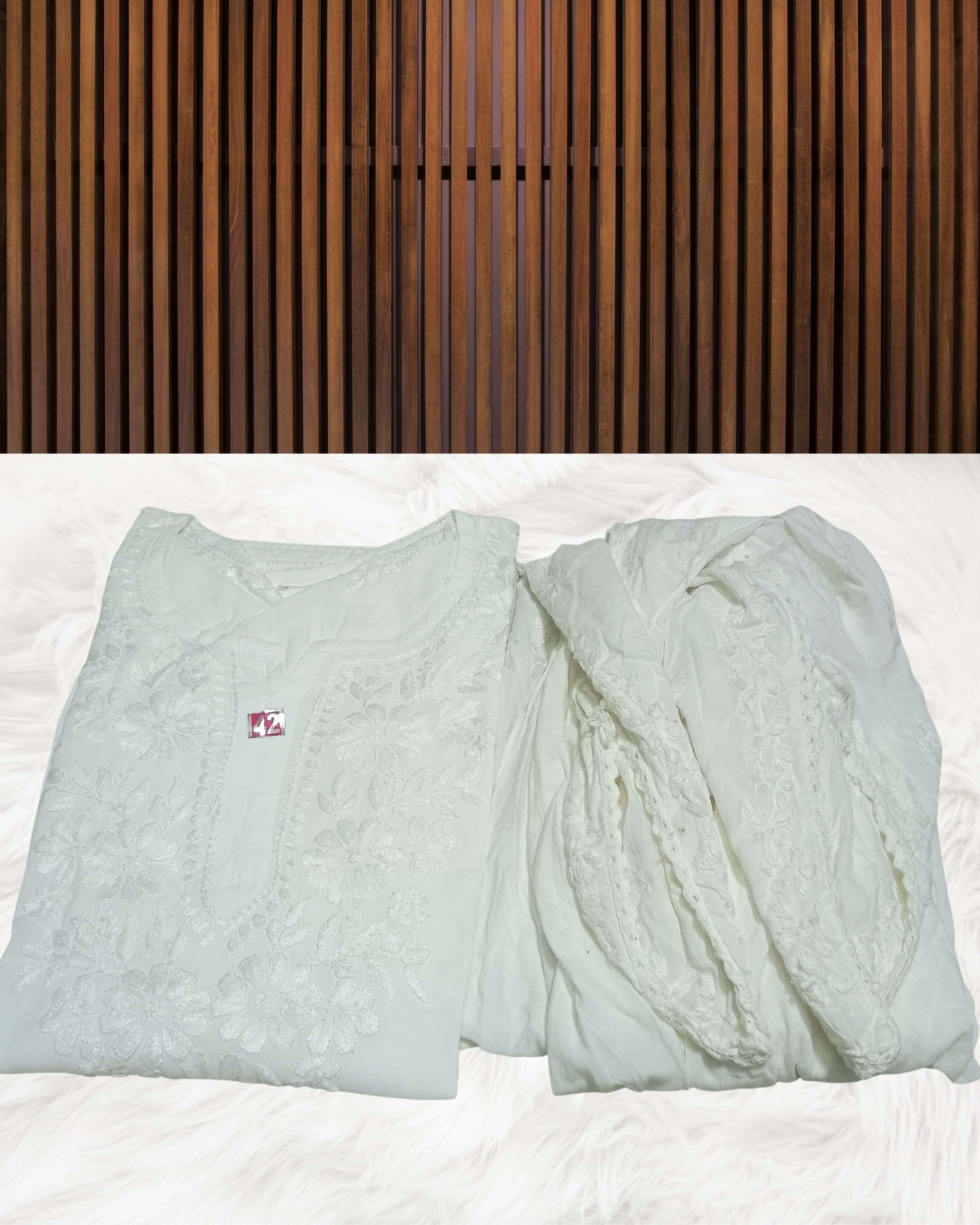 RUBINA DHOTI SET Lucknowi Chikankari view 10