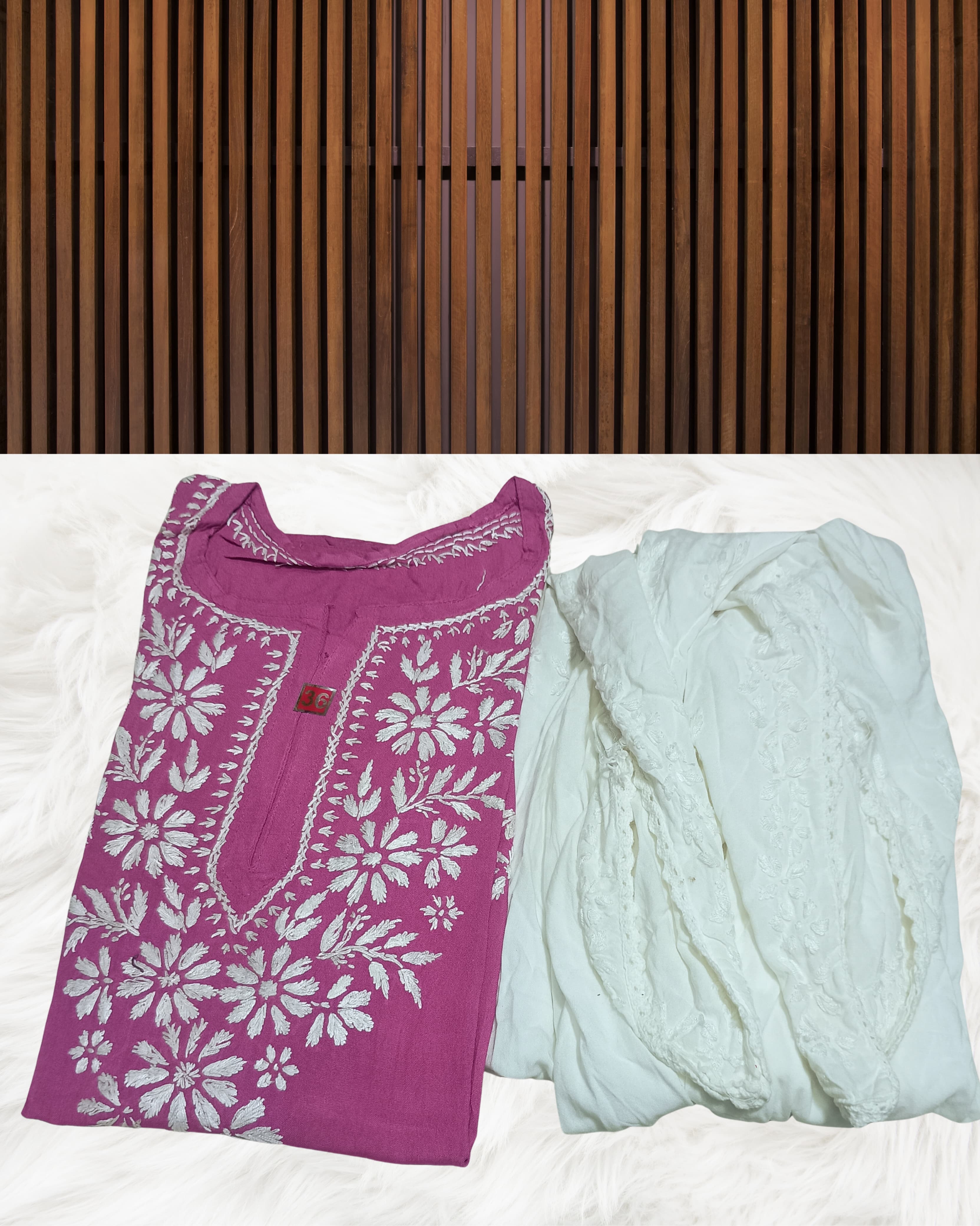 RUBINA DHOTI SET Lucknowi Chikankari view 11