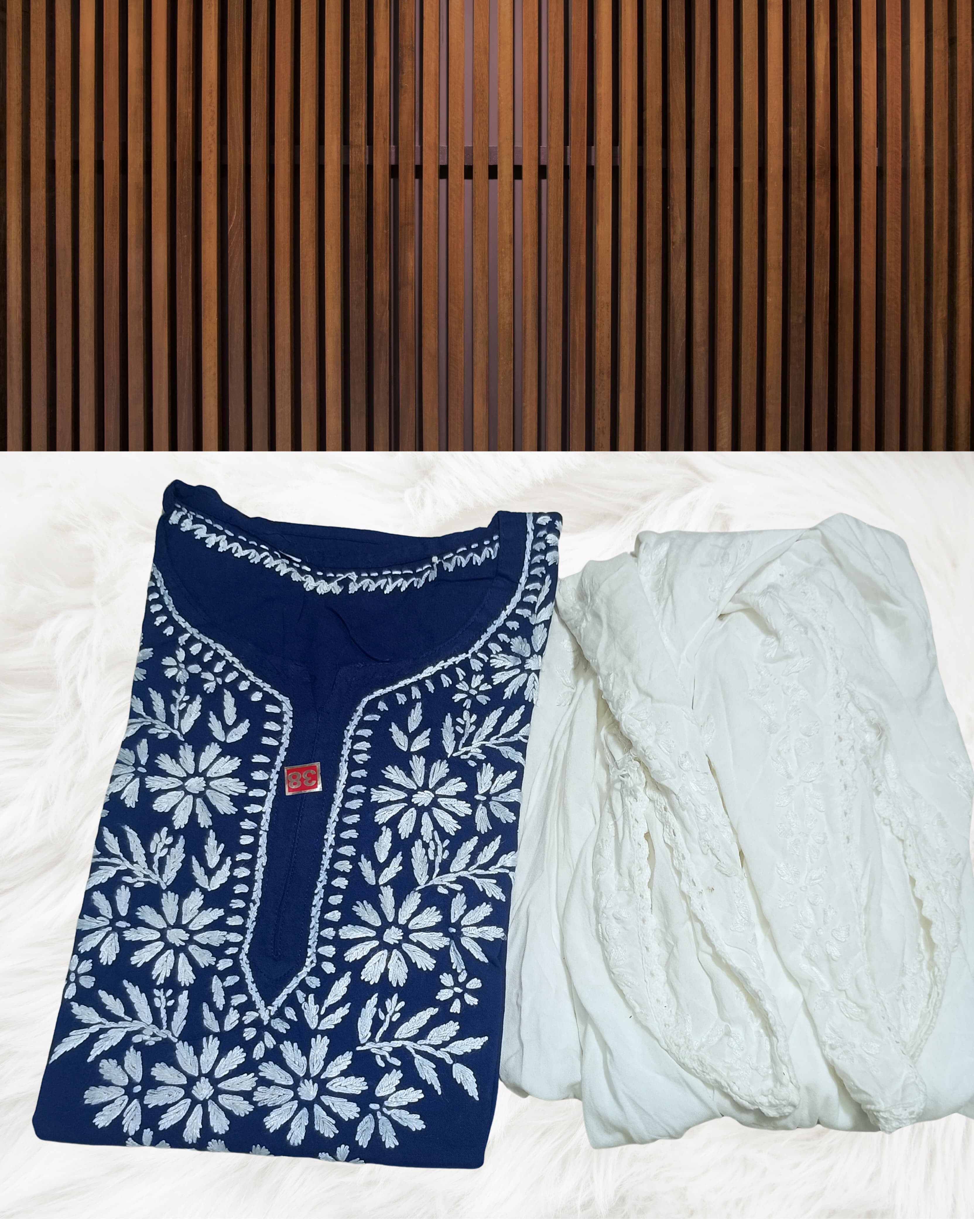 RUBINA DHOTI SET Lucknowi Chikankari view 13