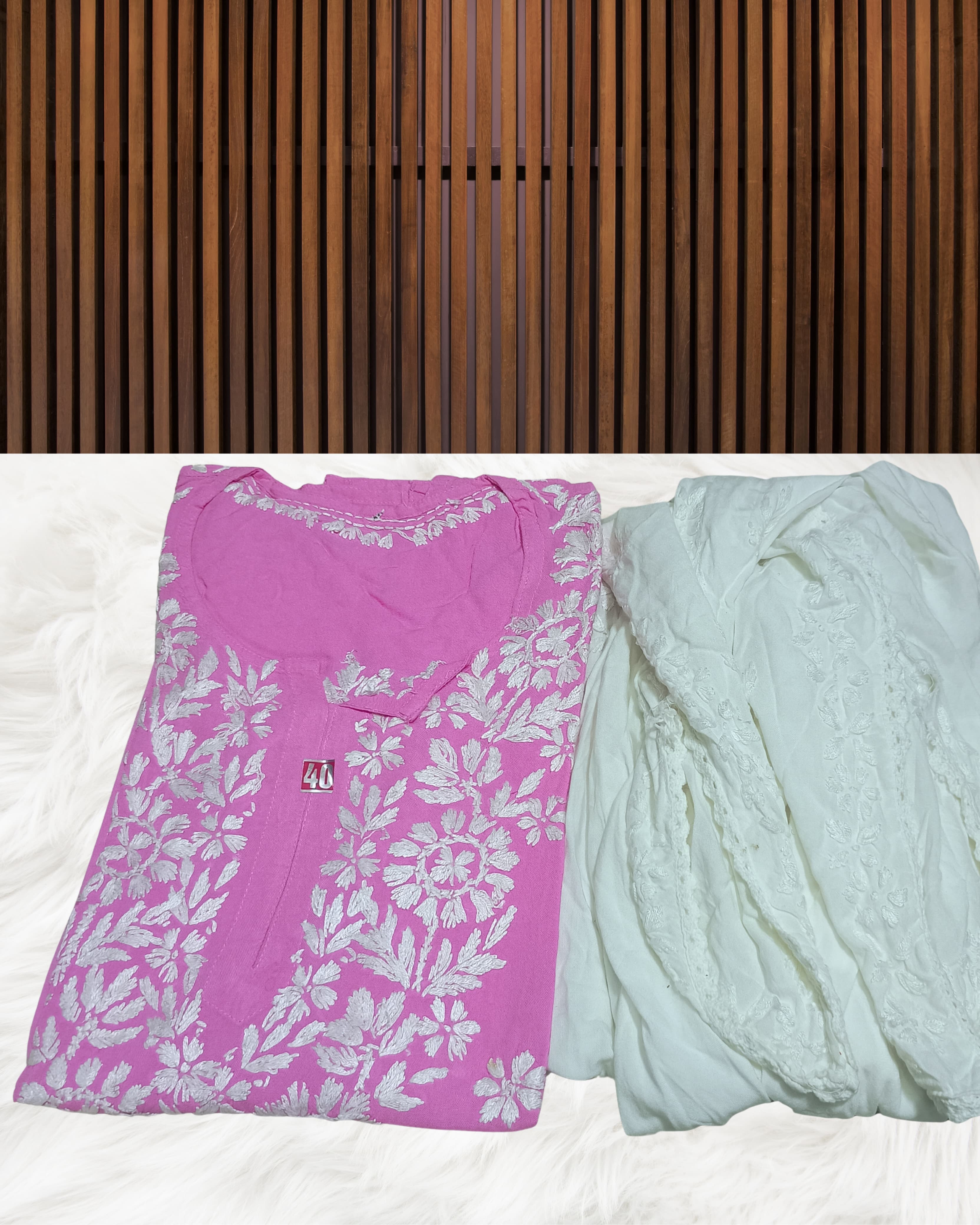 RUBINA DHOTI SET Lucknowi Chikankari view 16