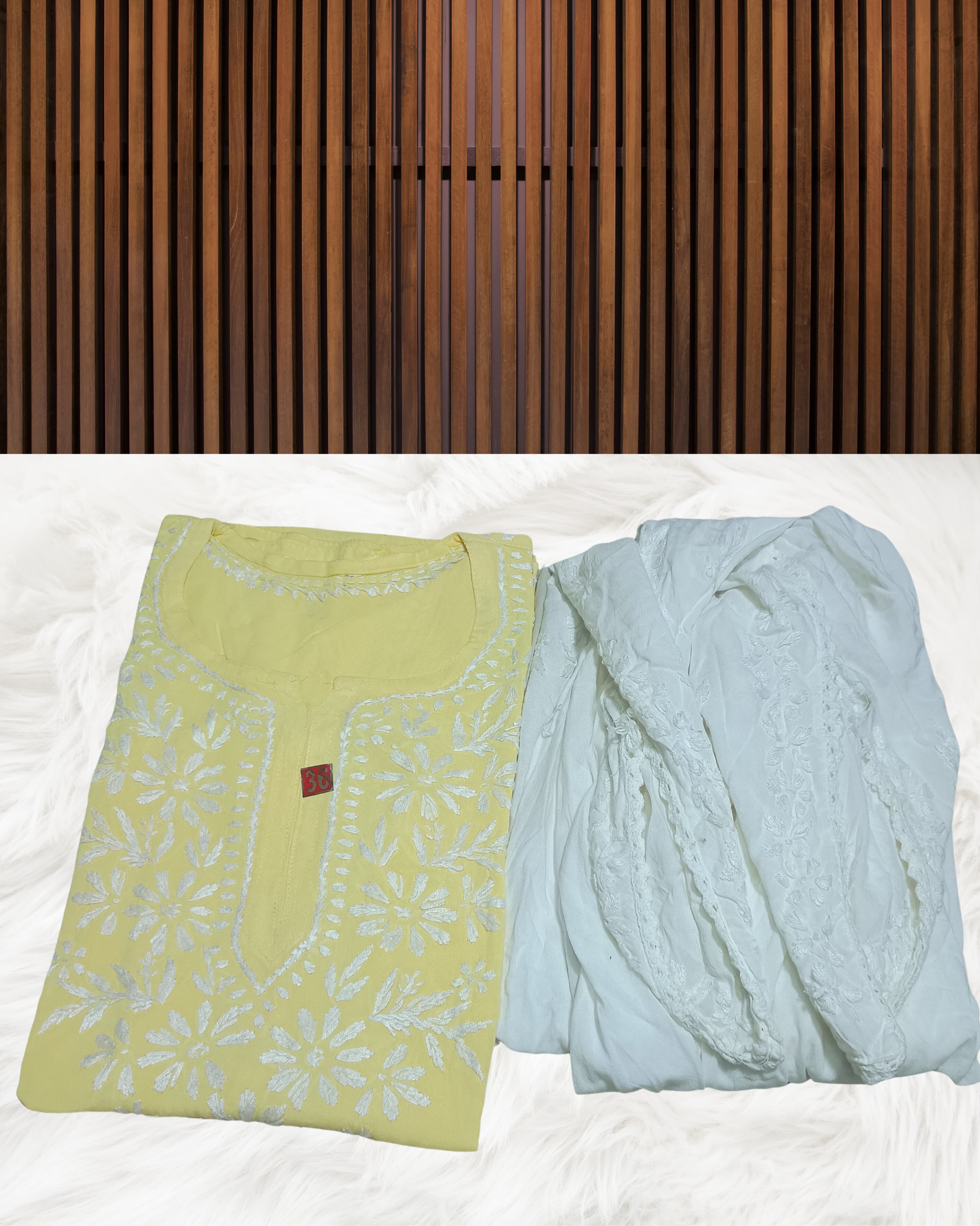 RUBINA DHOTI SET Lucknowi Chikankari view 17