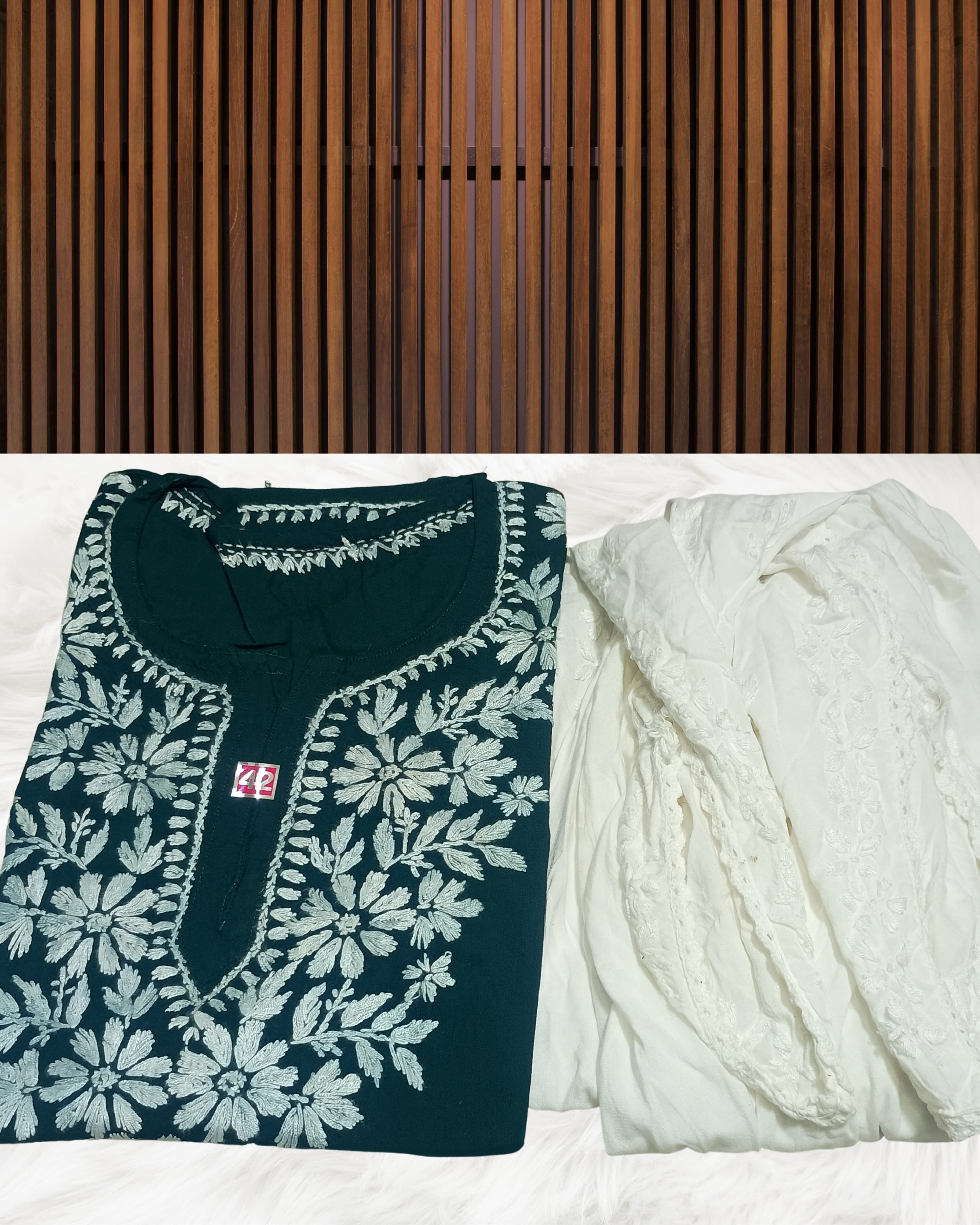 RUBINA DHOTI SET Lucknowi Chikankari view 18