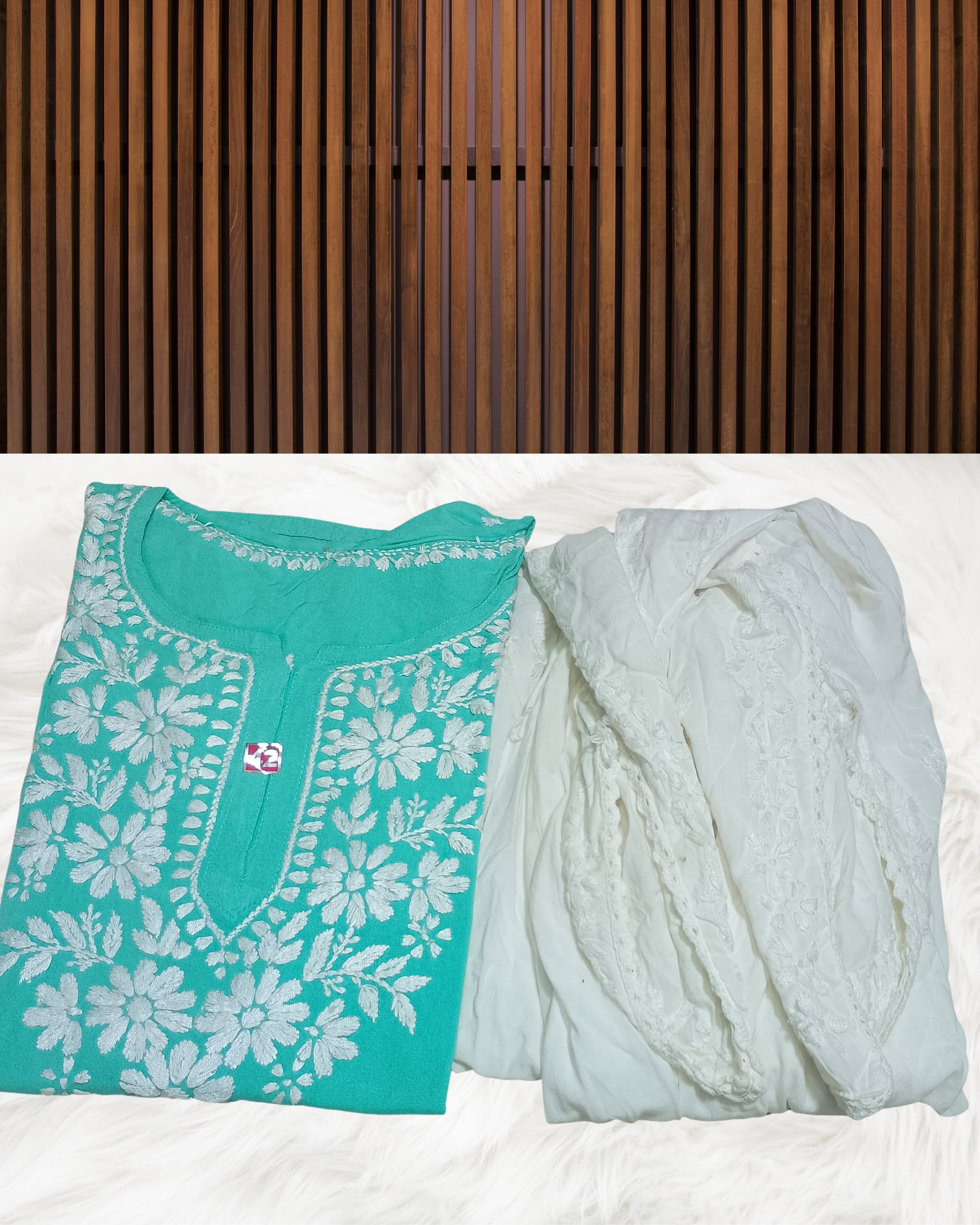 RUBINA DHOTI SET Lucknowi Chikankari view 19