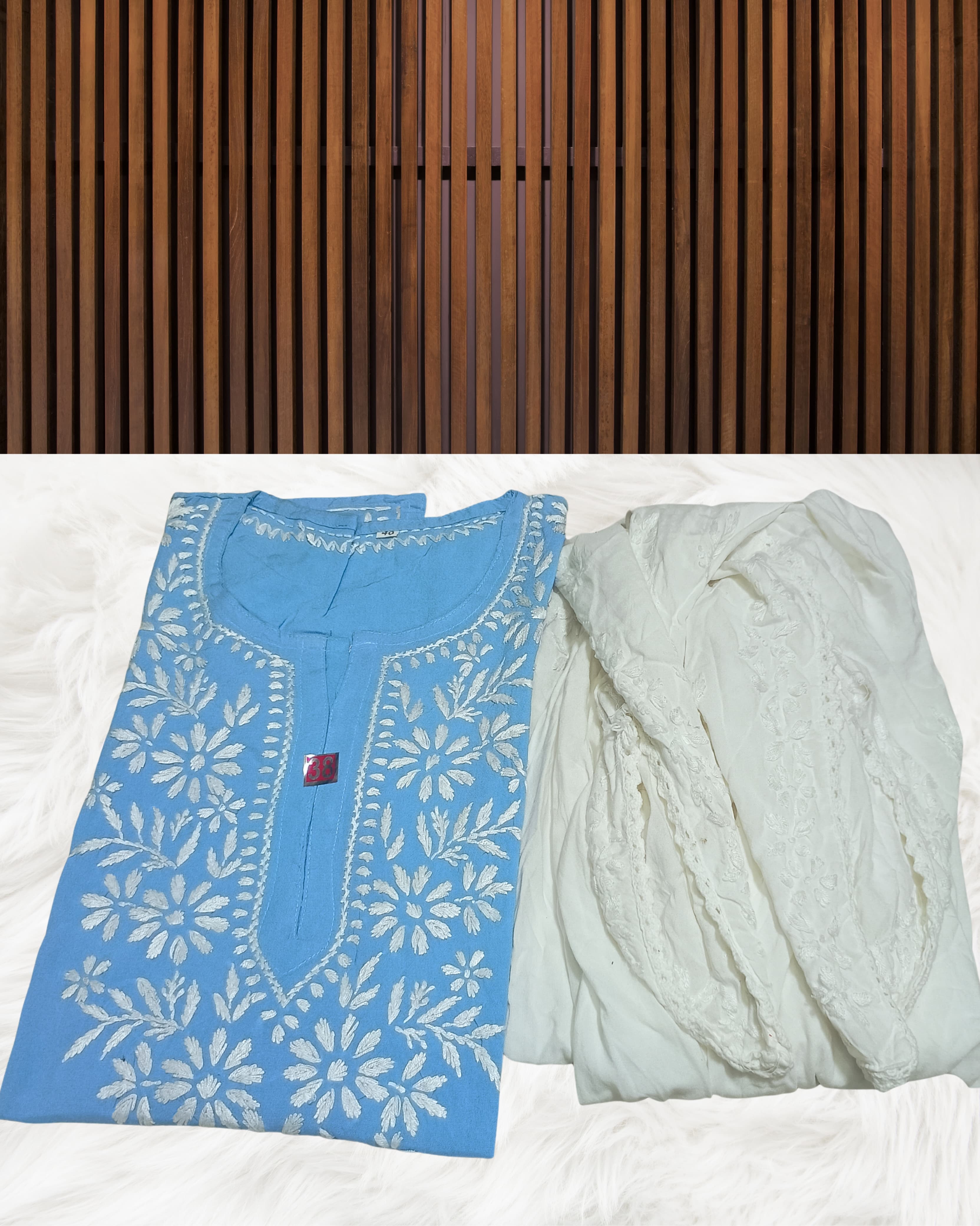 RUBINA DHOTI SET Lucknowi Chikankari view 22