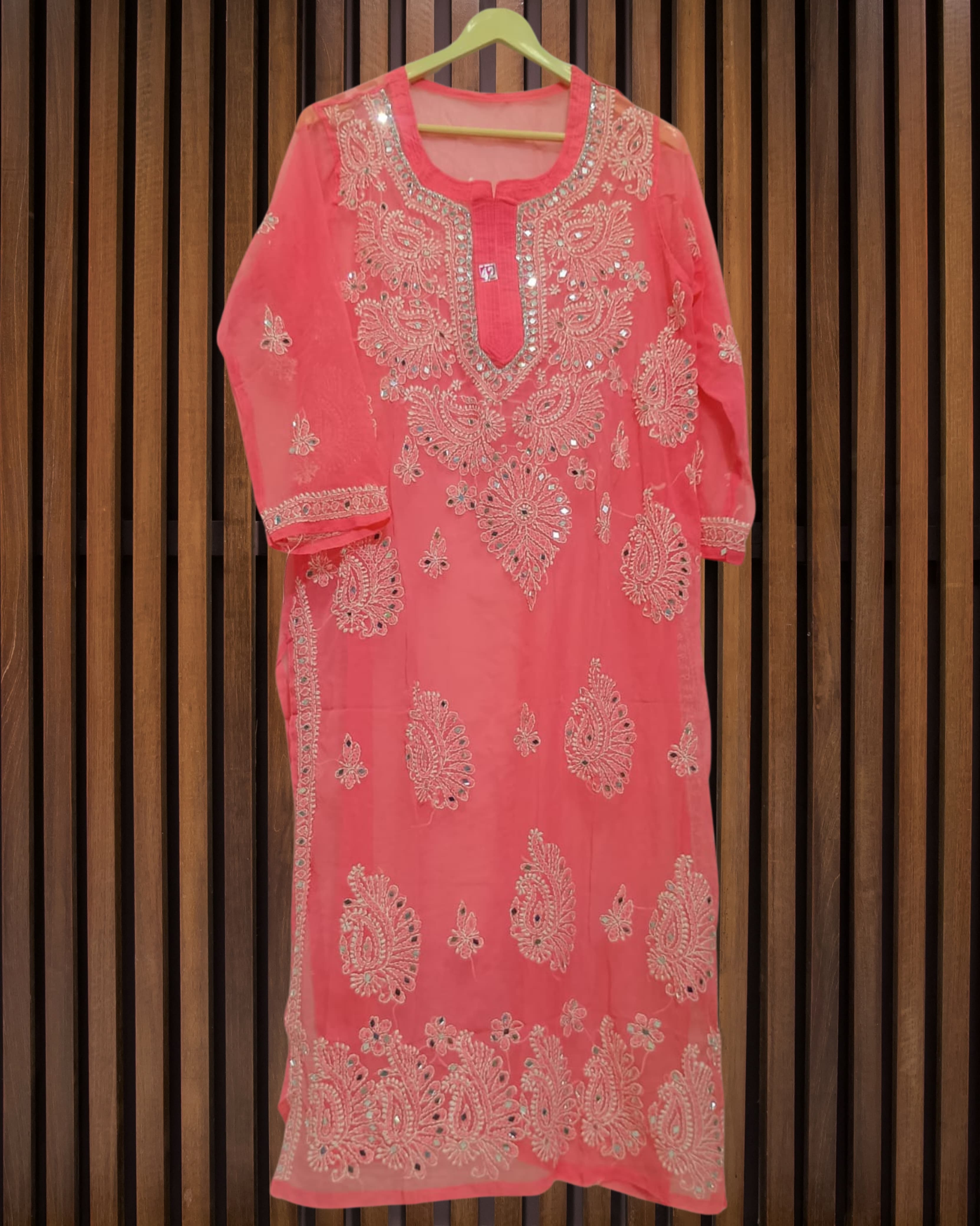 Pairahan Gulzar Kurti Lucknowi Chikankari view 7