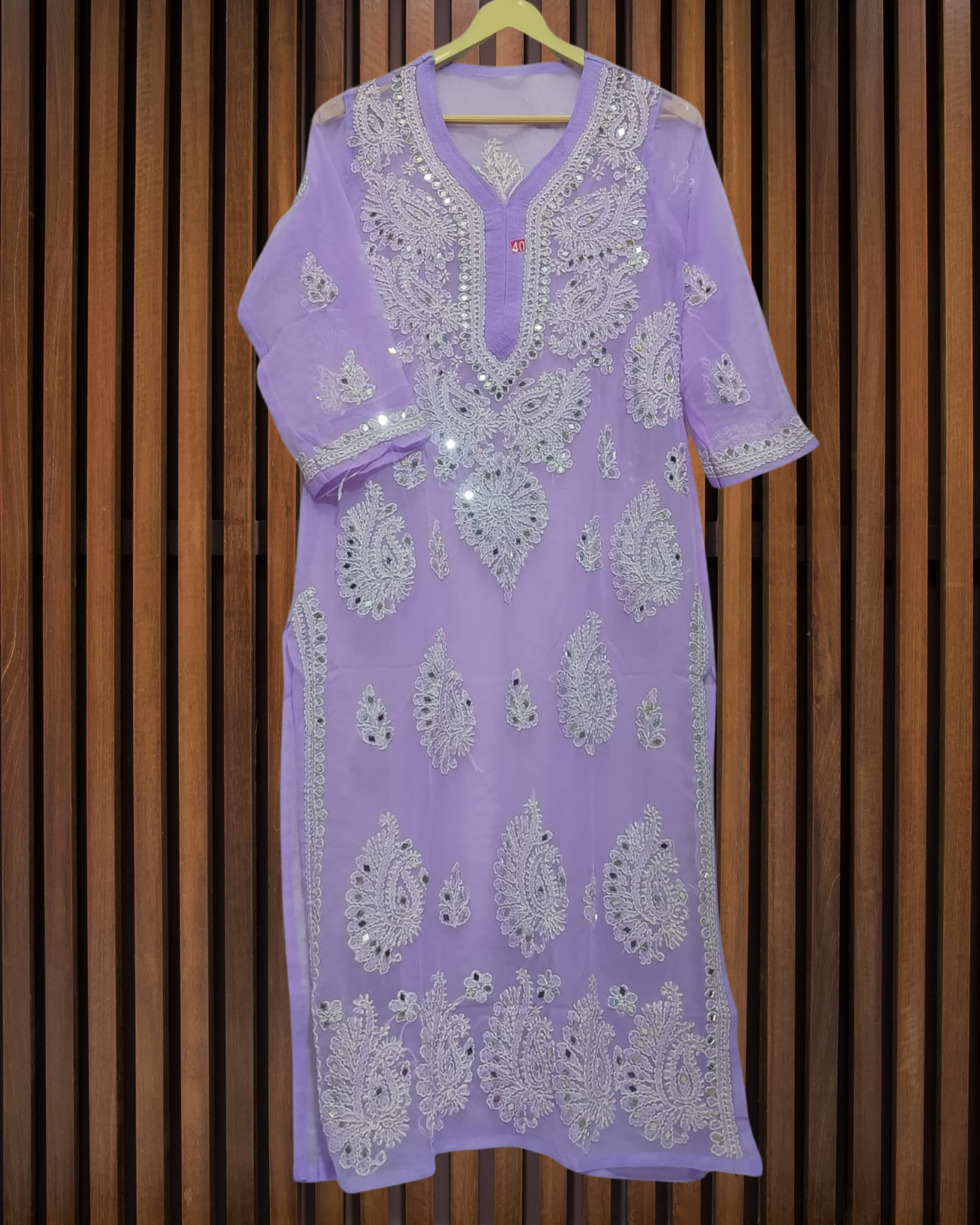 Pairahan Gulzar Kurti Lucknowi Chikankari view 15