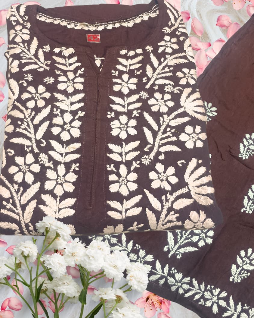 Noorie Plazzo Set Lucknowi Chikankari view 5