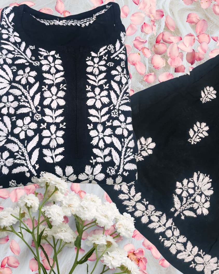 Noorie Plazzo Set Lucknowi Chikankari view 11