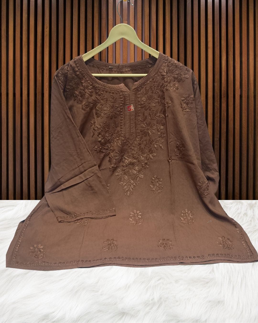 NOOR CHIKANKARI SHORT TOP Lucknowi Chikankari view 7