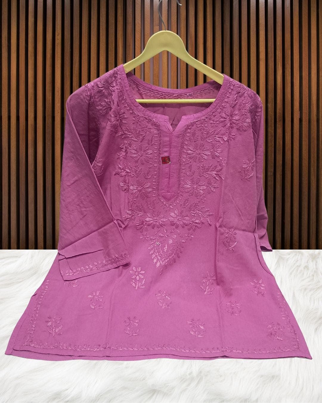 NOOR CHIKANKARI SHORT TOP Lucknowi Chikankari view 17