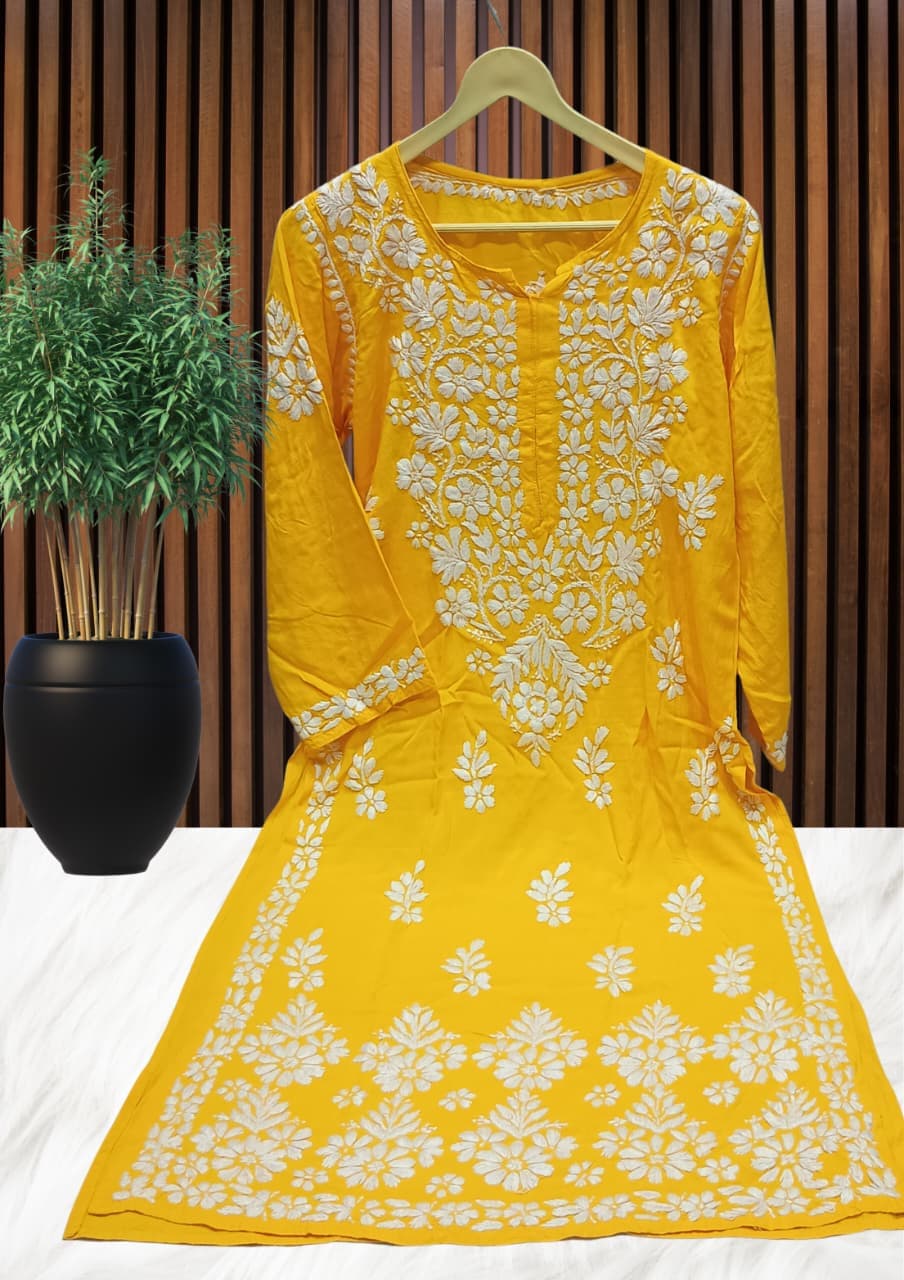 ZUBAIDA CHIKAN KURTI Lucknowi Chikankari view 5