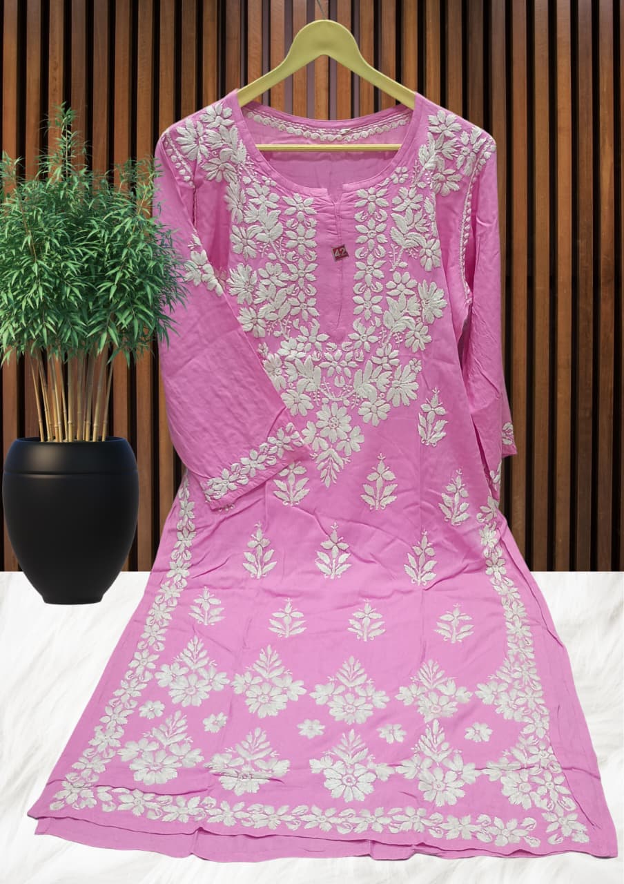 ZUBAIDA CHIKAN KURTI Lucknowi Chikankari view 8