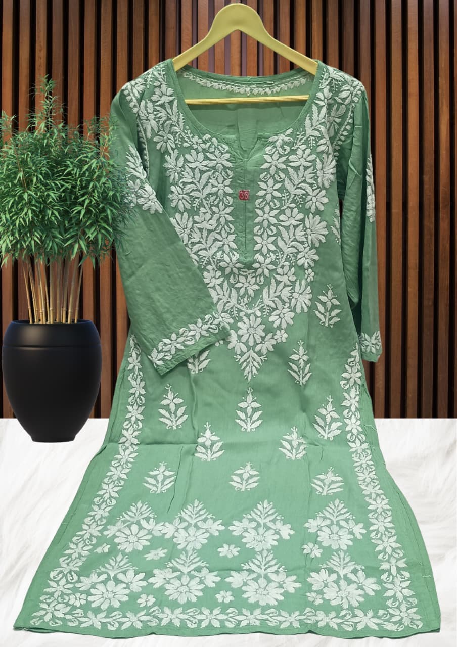 ZUBAIDA CHIKAN KURTI Lucknowi Chikankari view 10