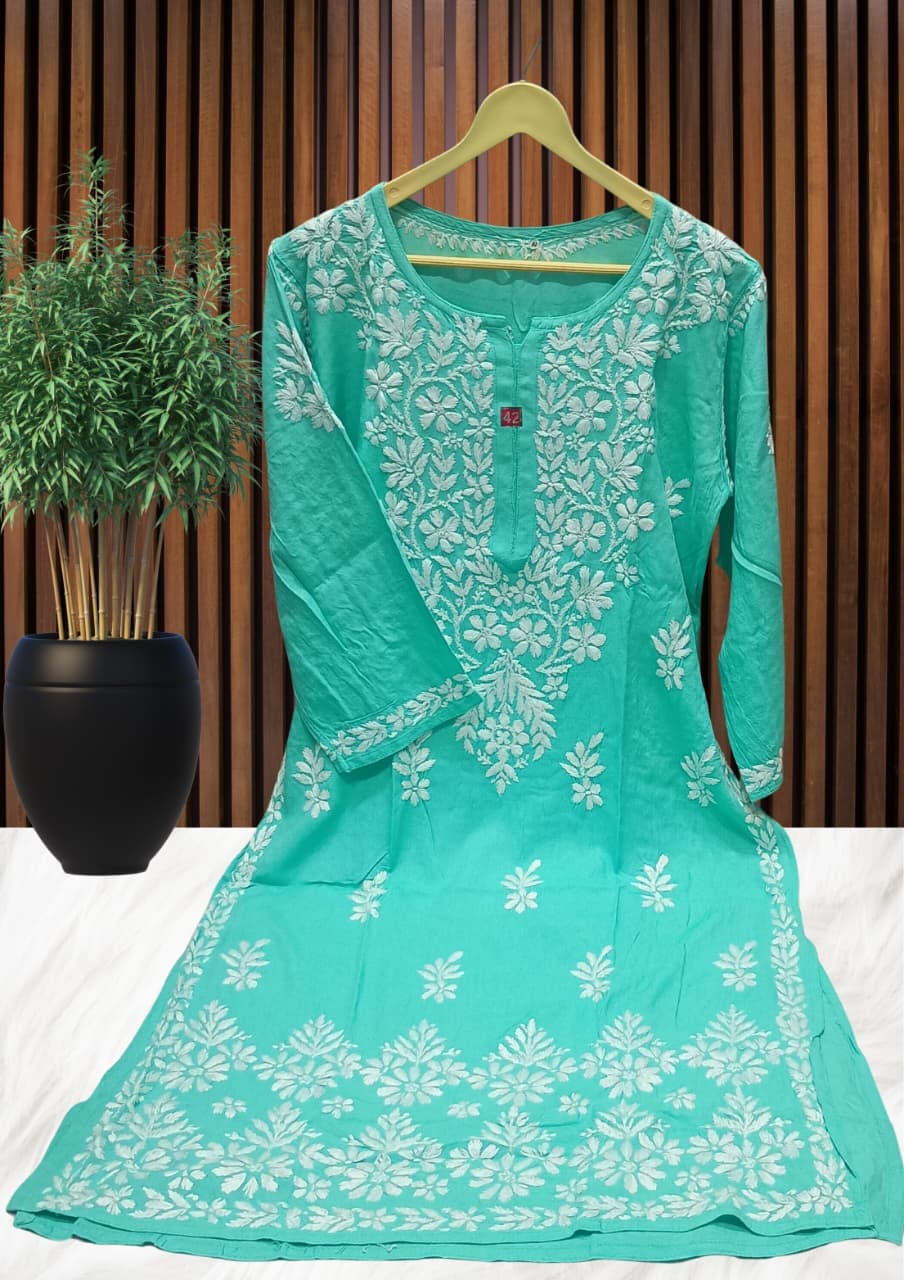 ZUBAIDA CHIKAN KURTI Lucknowi Chikankari view 13