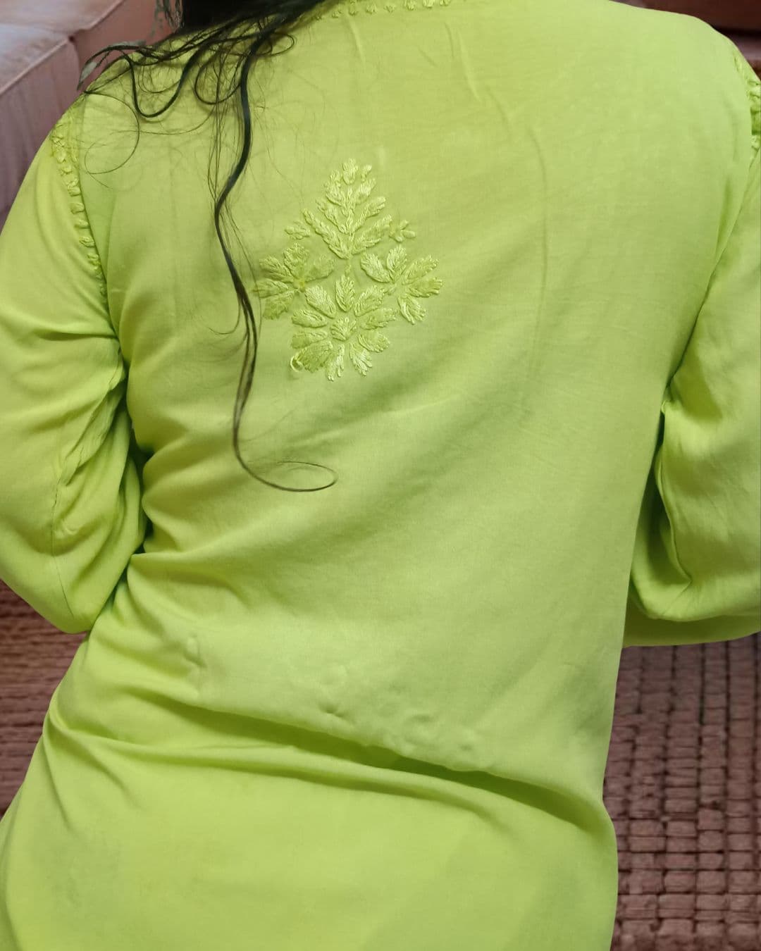 Lucknowi Handwork Short Chikankari Kurti Lucknowi Chikankari view 3