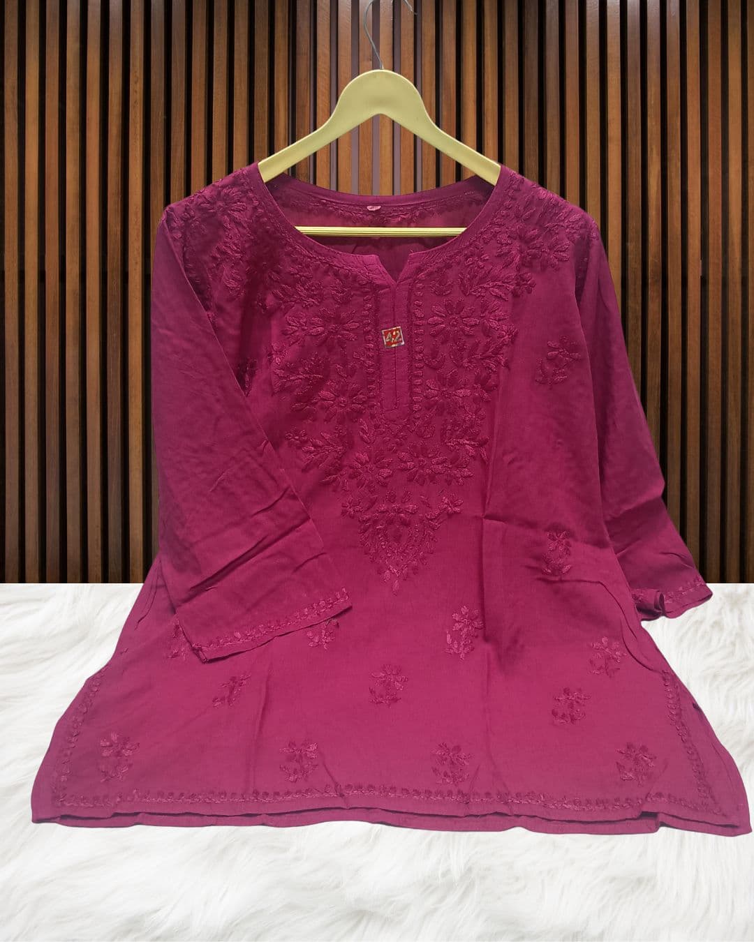 Lucknowi Handwork Short Chikankari Kurti Lucknowi Chikankari view 5