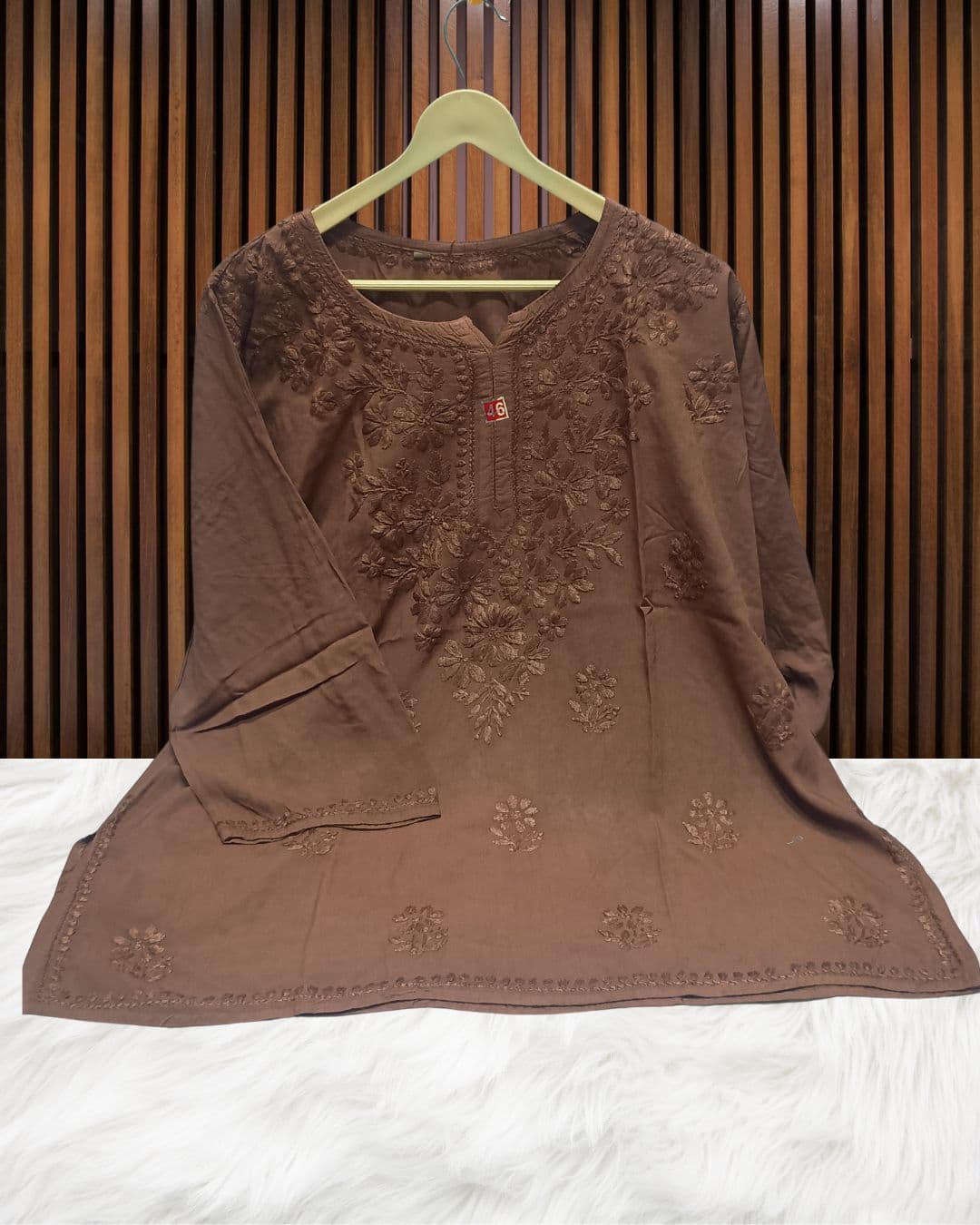 Lucknowi Handwork Short Chikankari Kurti Lucknowi Chikankari view 6