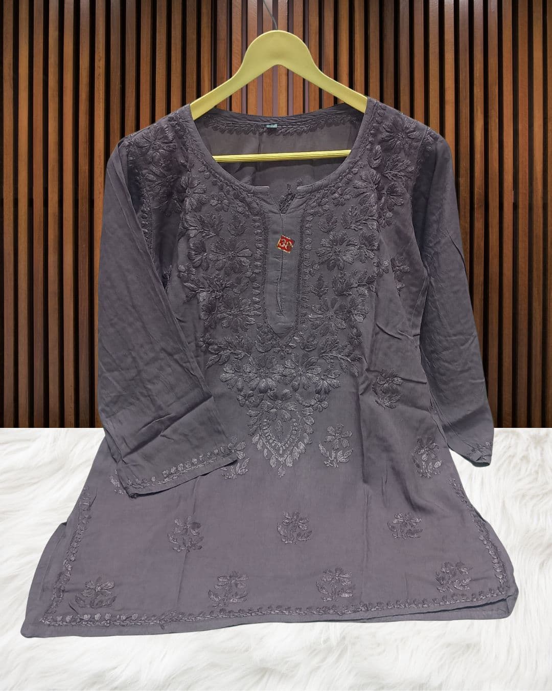 Lucknowi Handwork Short Chikankari Kurti Lucknowi Chikankari view 8