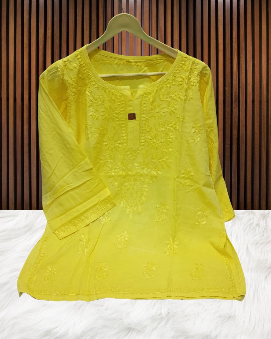 Lucknowi Handwork Short Chikankari Kurti Lucknowi Chikankari view 9