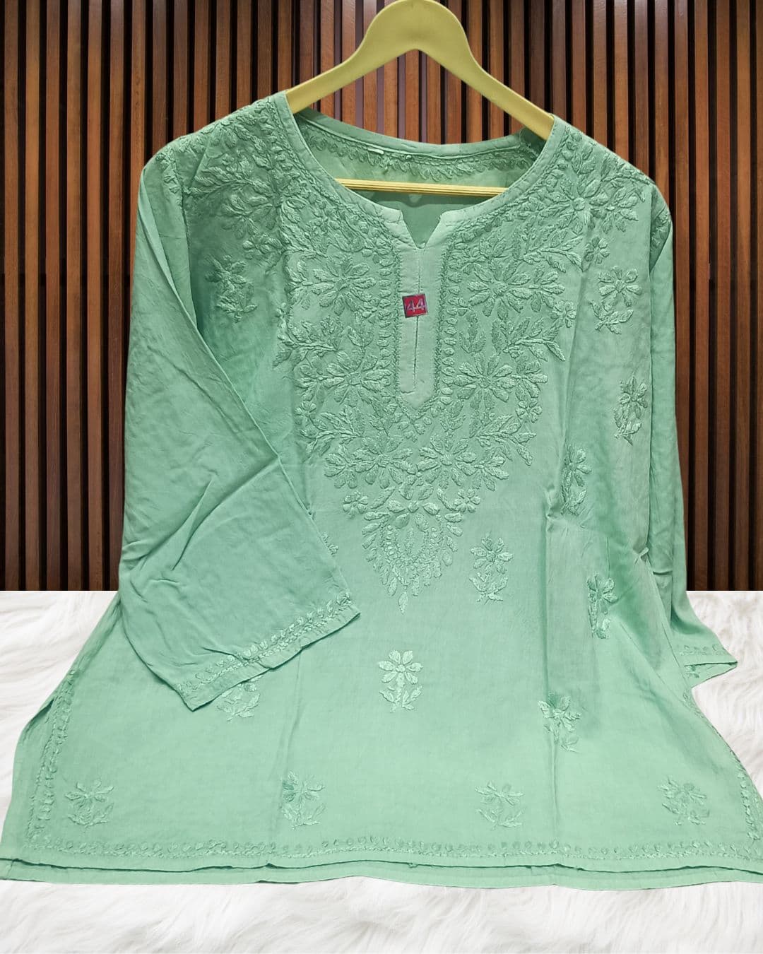 Lucknowi Handwork Short Chikankari Kurti Lucknowi Chikankari view 20